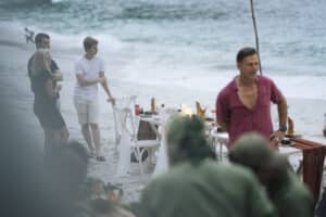 event gathering by the beach